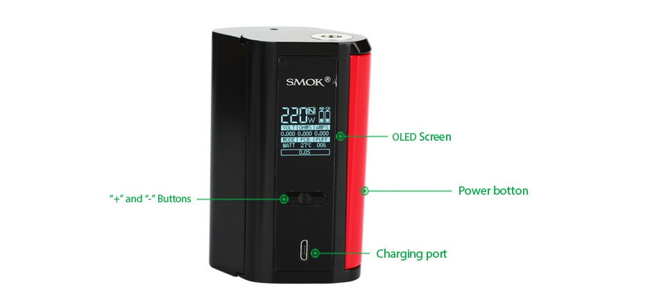 SMOK GX2/4 TC MOD SMOKO OLED Screen Power botton and  Button Charging port