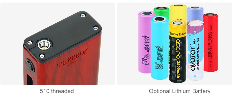 SMOK Treebox Plus 220W TC MOD ble batter 510 threaded Optional Lithium Battery