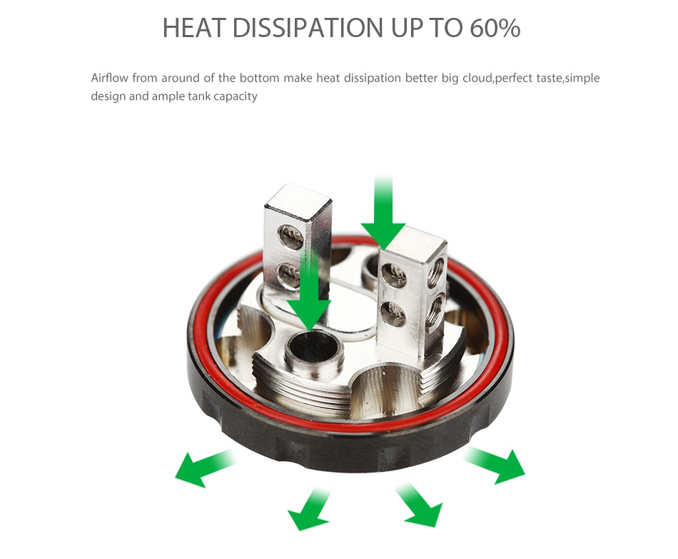 Arctic Dolphin Hector RTA HEAT DISSIPATION UP TO 60  Airflow from around of the bottom make heat dissipation better big cloud  perfect taste  simple design and ample tank capacity