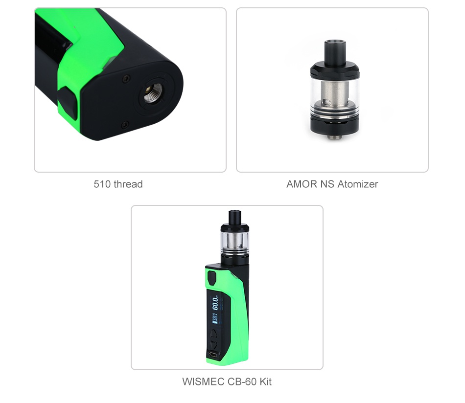 WISMEC CB-60 VW Box MOD 2300mAh 510 thread AMOR NS Atomizer WISMEC CB 60 Ki