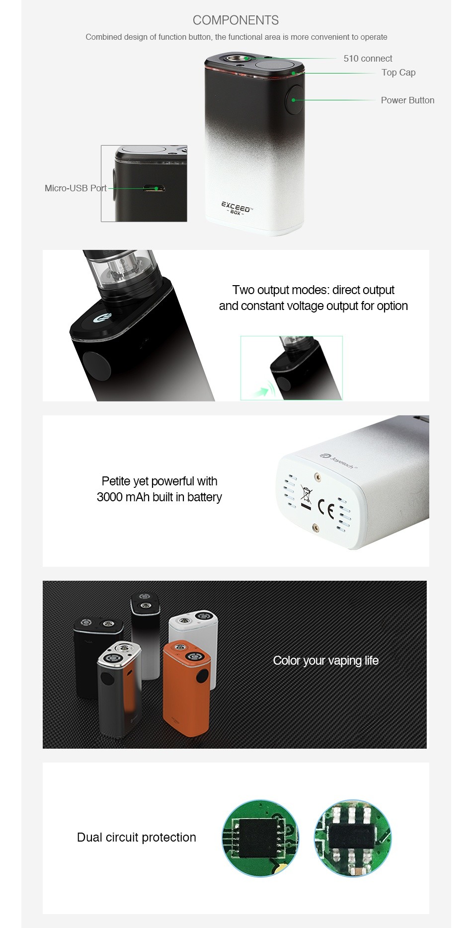 Joyetech Exceed BOX Battery 3000mAh EXLEEOT