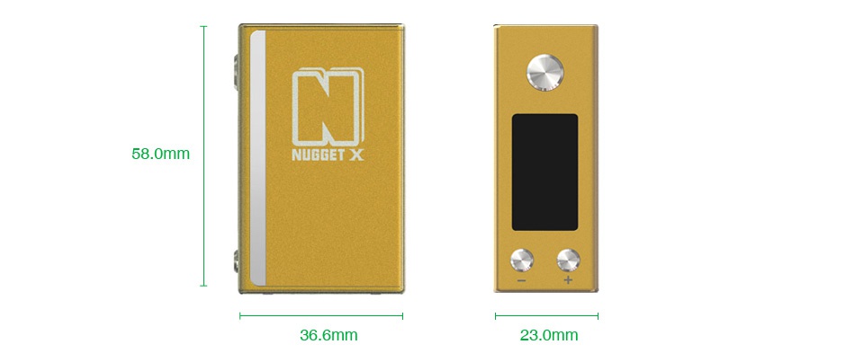 Artery Nugget X 50W TC Box MOD 2000mAh 58  omm NUGGET X 36 6mm 23 0mm