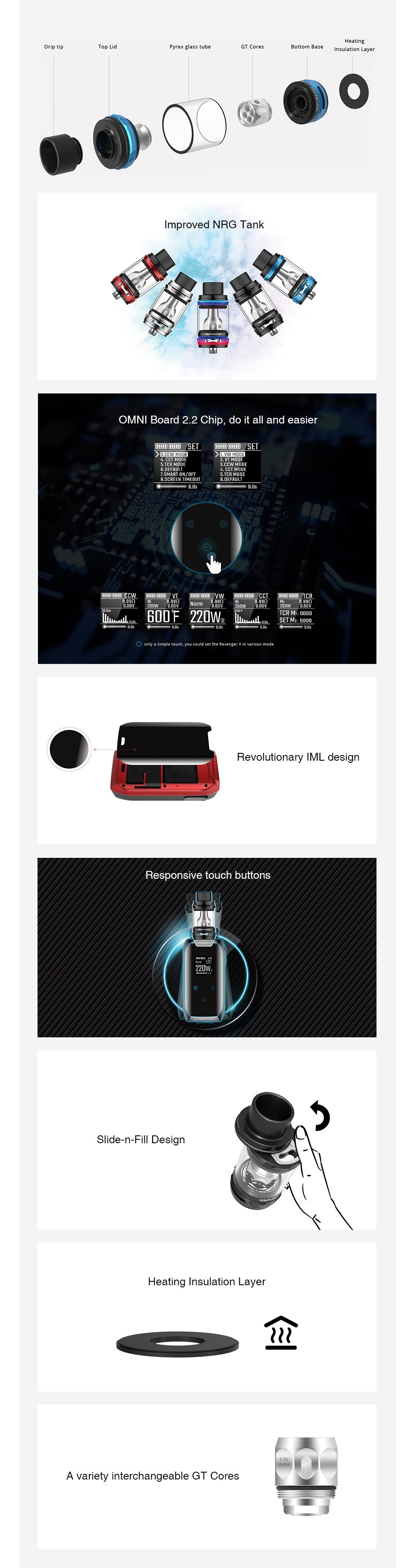 Vaporesso Revenger X 220W with NRG TC Kit VAPORESSO VAPORESSO EVEnT R REVENE   WW Norm Norm Norm Norm 220W4 220W 220W2 220W2 Green Red Rainbow Black Blue