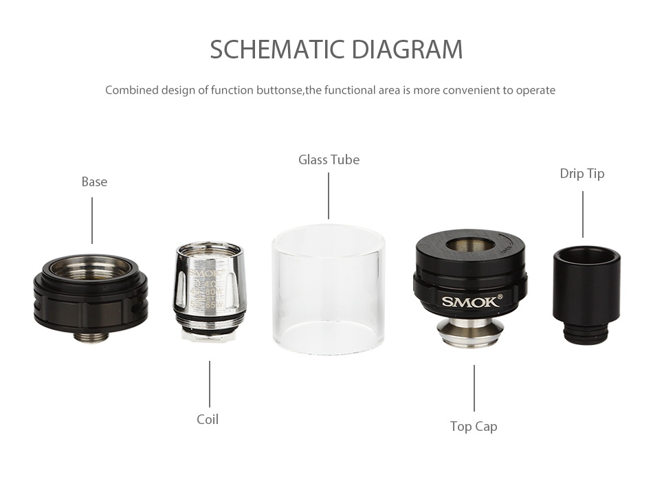 SMOK Alien Baby AL85 TC Starter Kit SCHEMATIC DIAGRAM Combined design of function buttons the functional area is more convenient to operate G Base SMOR C