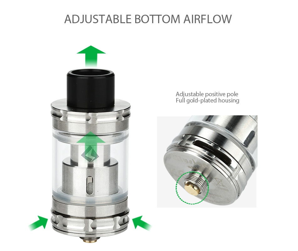 Arctic Dolphin Arthur 80W Stabilized Wood MOD + GeekVape Illusion Mini Tank ADJUSTABLE BOTTOM AIRFLOW Adjustable positive pole Full gold plated housing