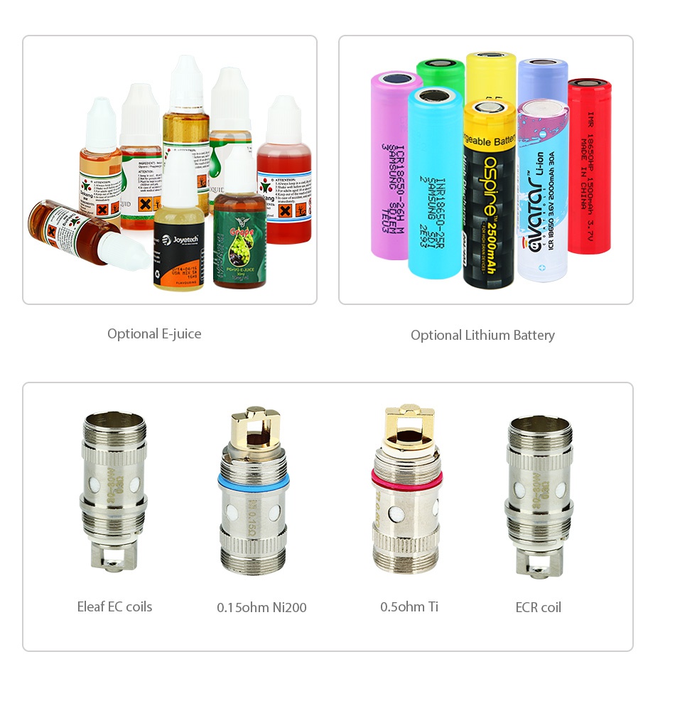 Eleaf iStick Pico RESIN 75W with Melo 3 Mini Kit Optional E juice Optional Lithium Battery Leaf ec coil 0 1 ohm Ni200 0 ohm Ti ECR coil