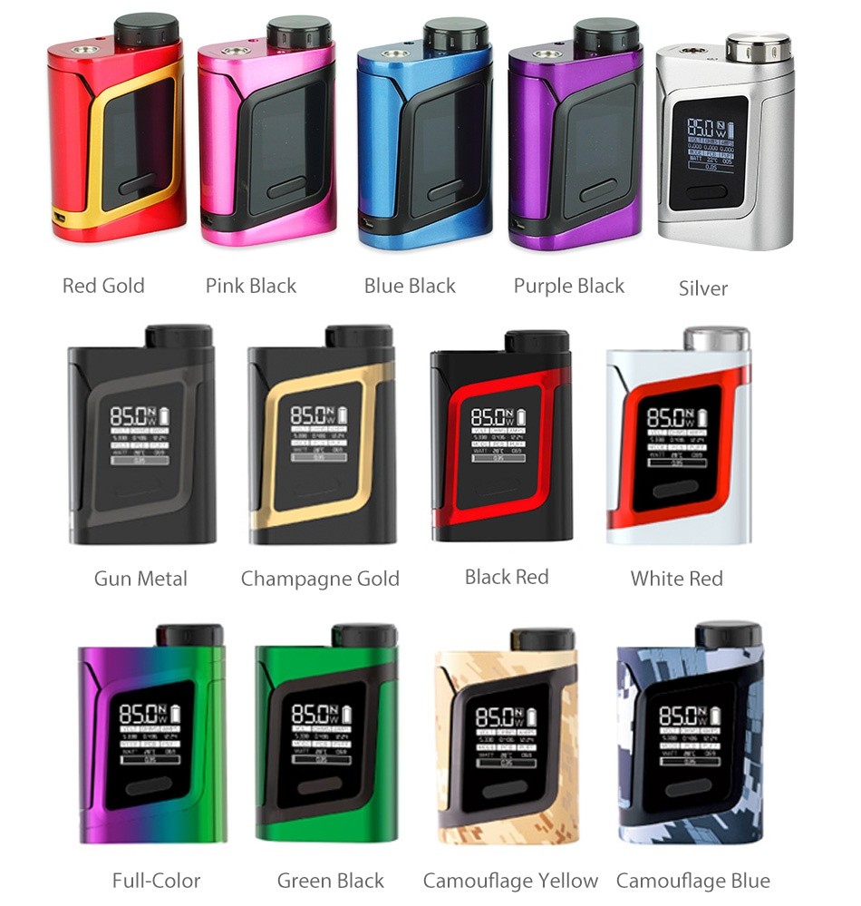 SMOK Alien Baby AL85 TC Box MOD Red gold Pink black Blue black Purple blac 850N   850W Gun metal Champagne gold Black red White red 850W 85EN0 8500 soN Full Color Green Black Camouflage Yellow Camouflage Blue