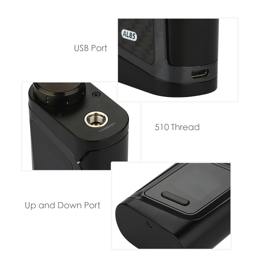 SMOK Alien Baby AL85 TC Box MOD ALBP USB Port 510 Thread Up and Down Port