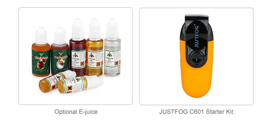 JUSTFOG C601 Pod 1.7ml 3pcs Optional E juice JUSTFOG C601 Starter Kit