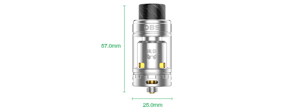 OBS Crius 2 RTA Dual Coil Version 4ml 57 0mm 25 0mm