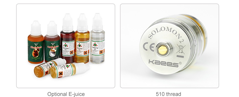 KAEES Solomon 2 RTA 5ml On    Reese Optional E juice 510 thread