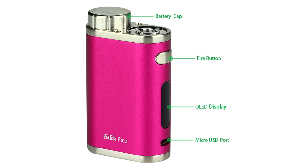 Eleaf iStick Pico 75W TC MOD White Silver Hot Pink Black Brushed gunmetal Wood grain Dazzling Brush Red Crackle