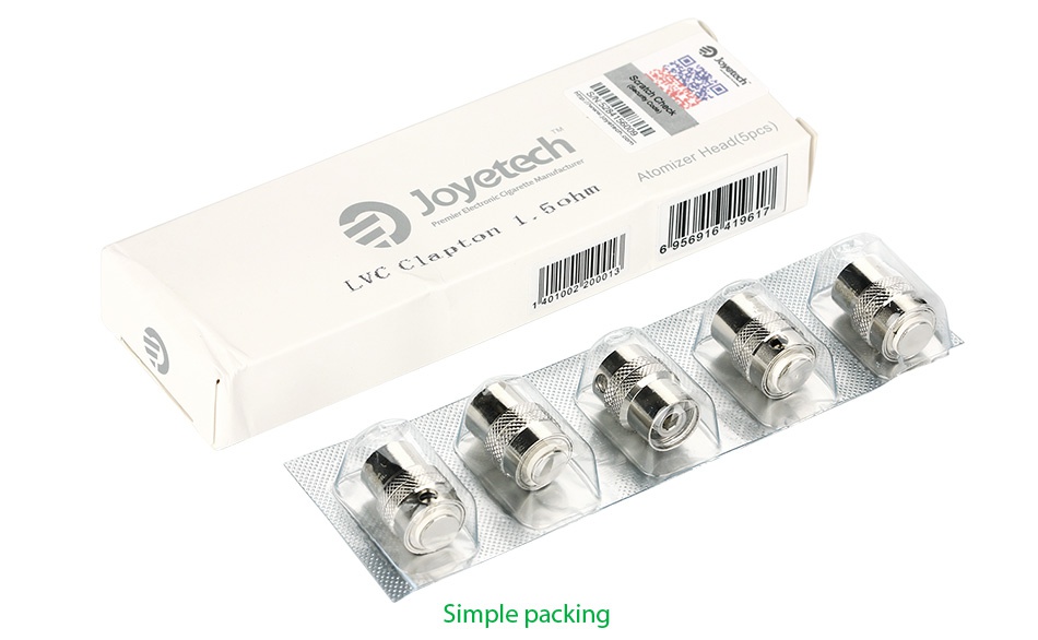 Joyetech LVC Clapton MTL Head for CUBIS/CUBIS Pro/eGO AIO 5pcs   Simple packing