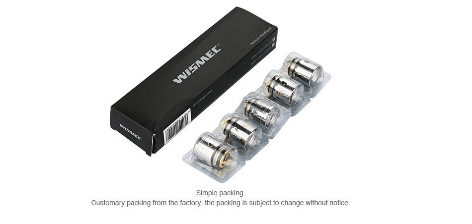 WISMEC WT Replacement Coil Head for KAGE 5pcs Simple packing Customary packing from the factory  the packing is subject to change without notice