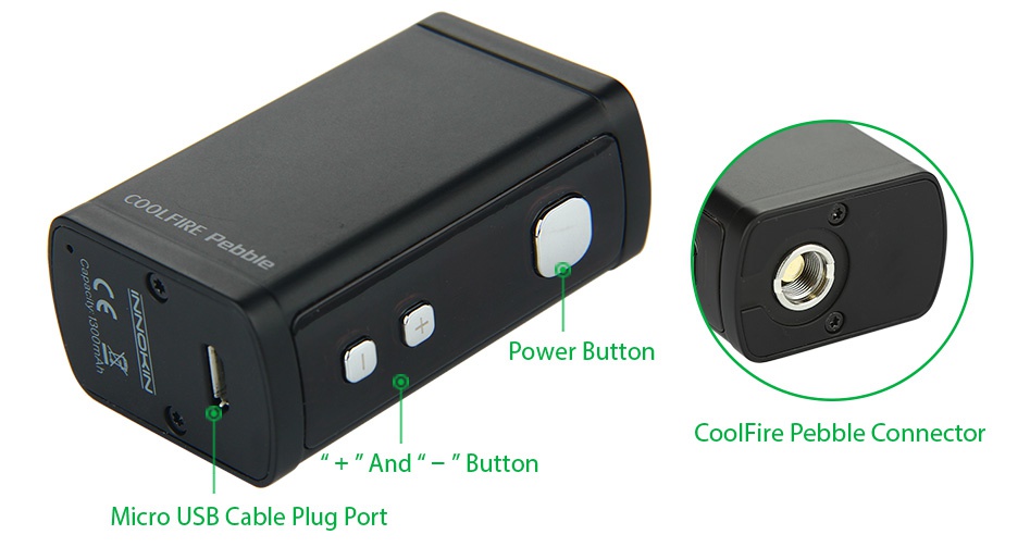 Innokin Cool Fire Pebble 50W VW Box MOD 1300mAh COOLFIRE Pebble