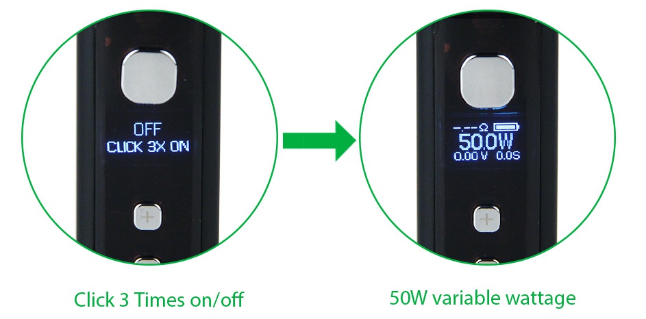 Innokin Cool Fire Pebble 50W VW Box MOD 1300mAh COOLFIRE Pebble