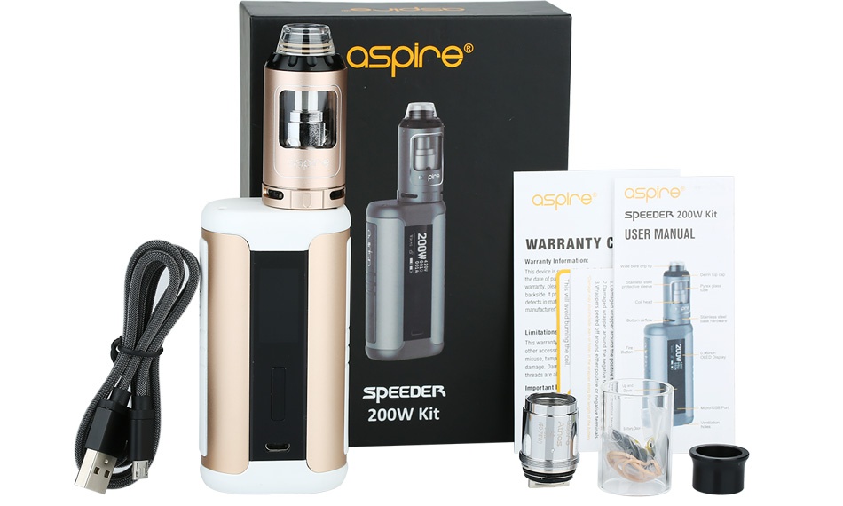 Aspire Speeder 200W TC Kit asoe  SPEEDER 200W KI WARRANTY C USER MANUAL SPEEDEK 200W Kit