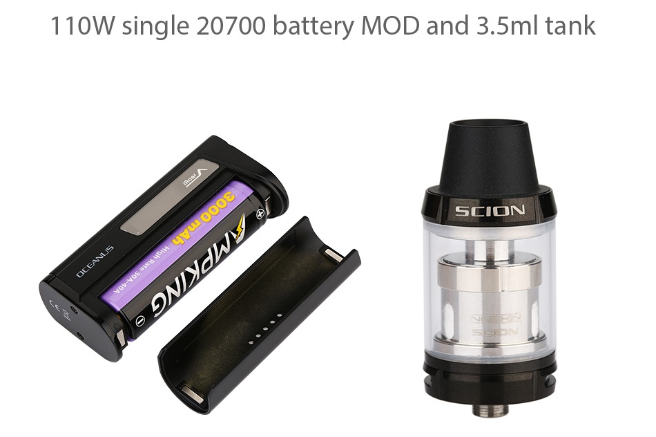 Innokin OCEANUS Scion 110W 20700 VW Kit 3000mAh 110W single 20700 battery MOD and 3 5ml tank SCION