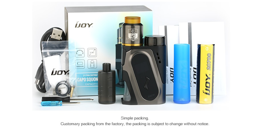 IJOY CAPO 100W 20700 Squonker Kit 3000mAh JOY   CAPO SQUON ng  Customary packing from the factory  the packing is subject to change without notice