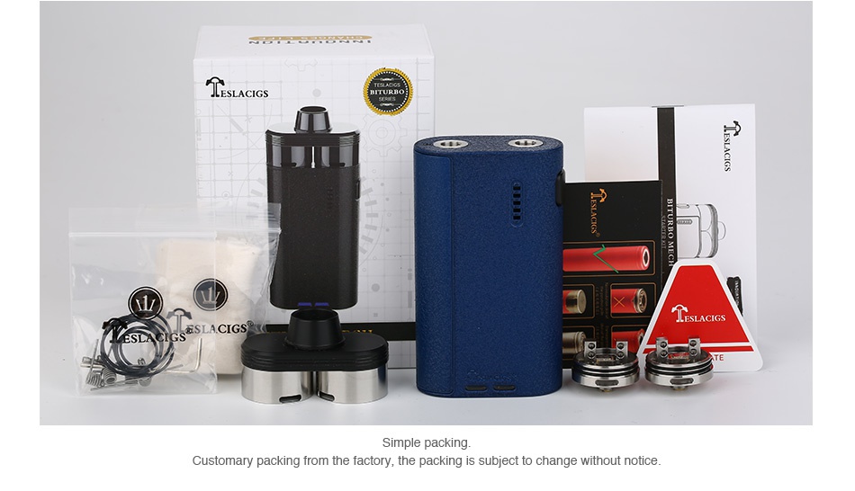 Tesla Biturbo Mech Dual RDA Kit   ESLA CIGS Simple packing Customary packing from the factory  the packing is subject to change without notice