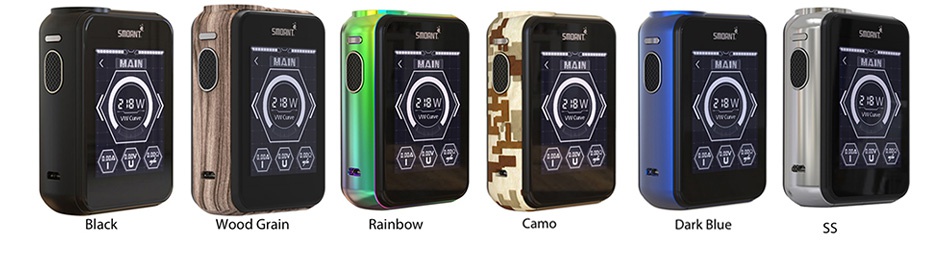 Smoant Charon TS 218W Touch Screen TC Box MOD SnORT MAIN  MAIN 28W 2 W 218W   Black Wood grain Rainbow 500ANT Sm0ANT   MAIN  MAIN 2 8W Camo Dark blue SS