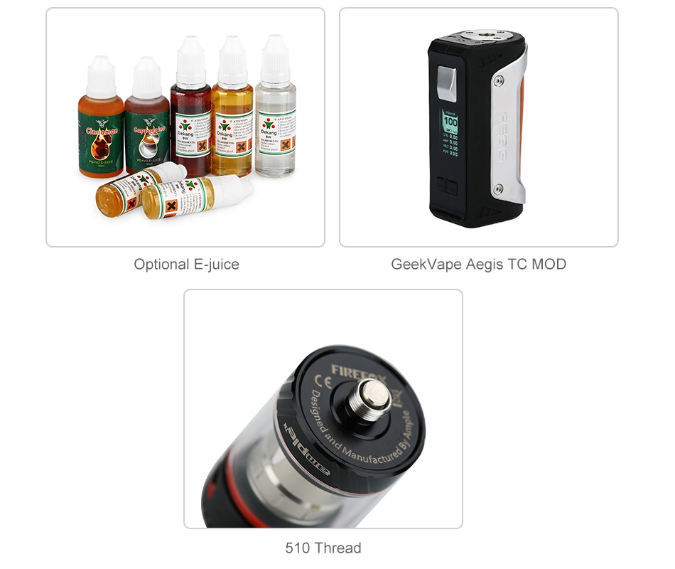 Ample Firefox Tank 2ml Optional E juice Geek Vape Aegis TC MOD F 510 Thread