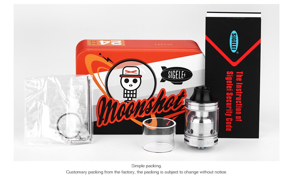 Sigelei Moonshot RTA 2ml/3ml SIGELE H Customary packing from the factory  the packing is subject to change without notice