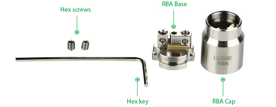 Eleaf LYCHE RBA Head RBA Base Hex screws ex ke RBA Cap