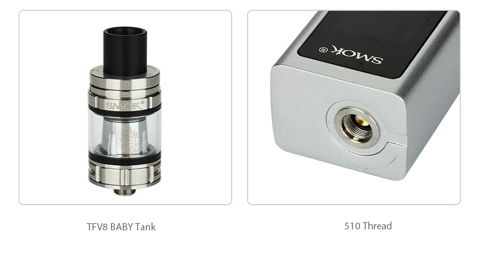 SMOK QBOX TC Box MOD 1600mAh 8 BABY Tank 510 Thread