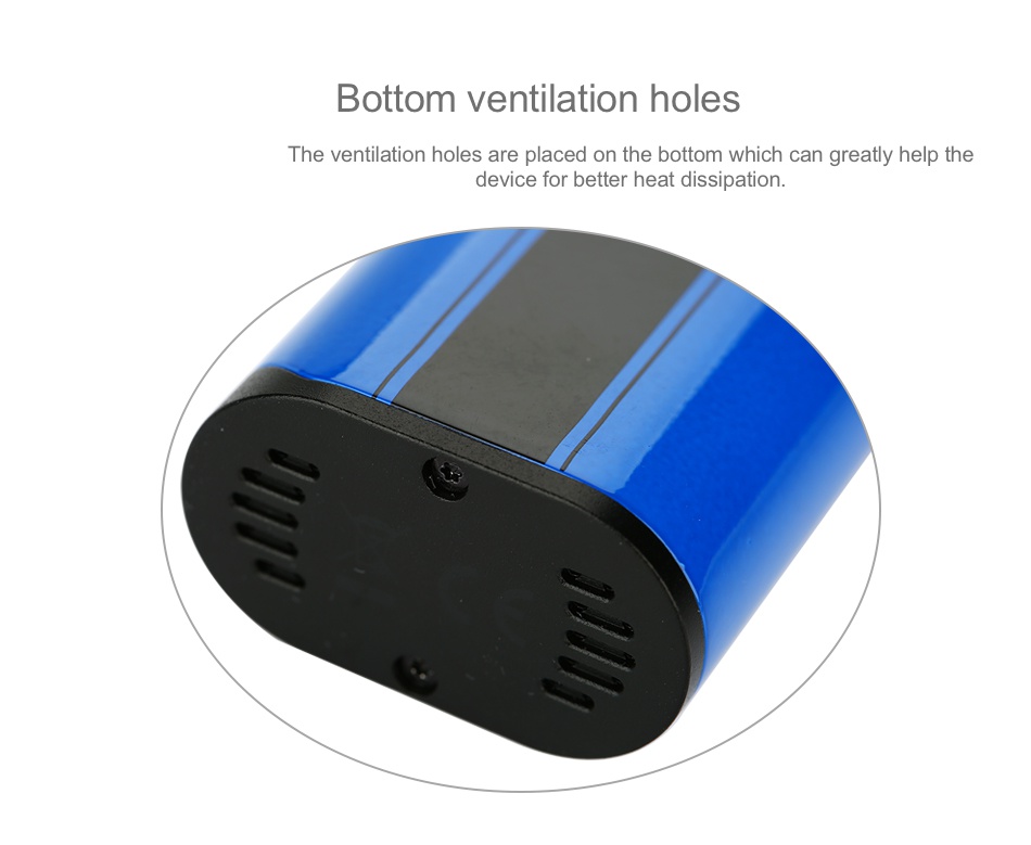 Joyetech CuBox Box MOD 3000mAh Bottom ventilation holes The ventilation holes are placed on the bottom which can greatly help the device for better heat dissipation