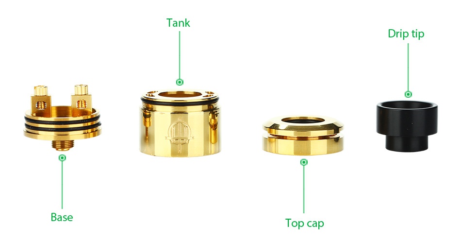 Hellvape Trishul MECH MOD Kit Tank Drip tip B ase Top cap