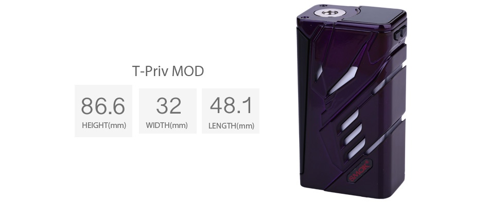 SMOK T-Priv 220W TC MOD T PriV mod 8663248 1 HEIGHT mm  WIDTH mm  ENGTH mm