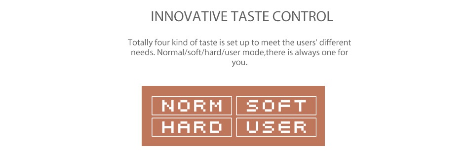 Tesla Nano 120W TC Box MOD INNOVATIVE TASTE CONTROL Totally four kind of taste is set up to meet the users  different eeds  Normal soft hard user mode  there is always one for y N RH FT HARD US R