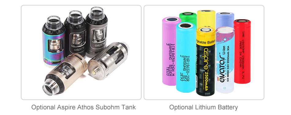 Aspire Speeder 200W TC MOD G  l65 Optional Aspire Athos Subohm Tank Optional Lithium Battery