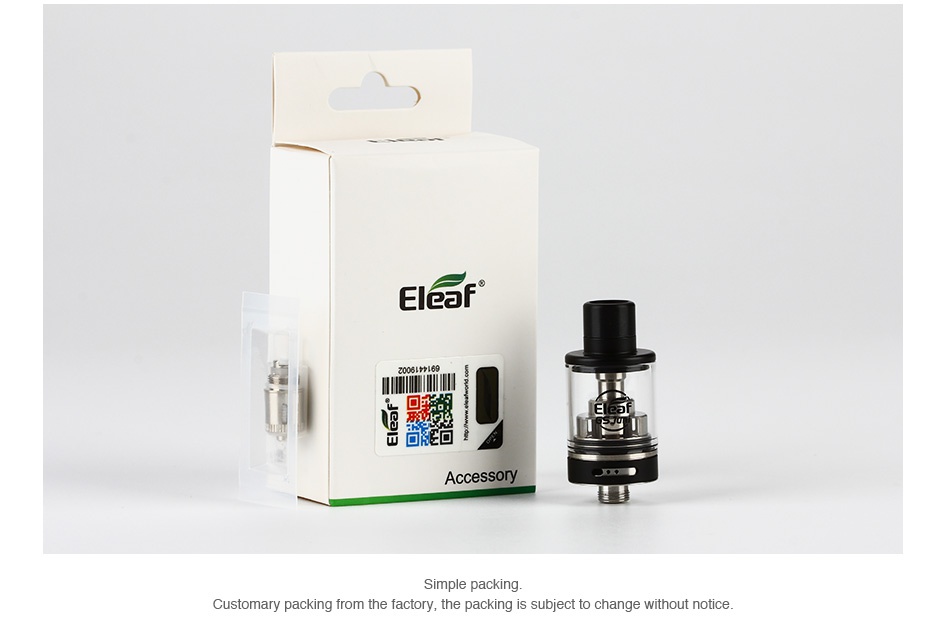 Eleaf GS Juni Atomizer 2ml Leaf 1   Accessory Simple packing Customary packing from the factory  the packing is subject to change without notice