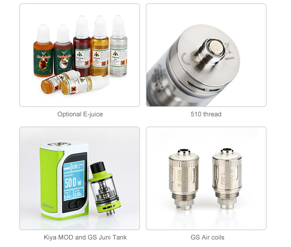 Eleaf GS Juni Atomizer 2ml Optional E juice 510 thread Kiva Mod and Gs Juni Tan GS Air coils