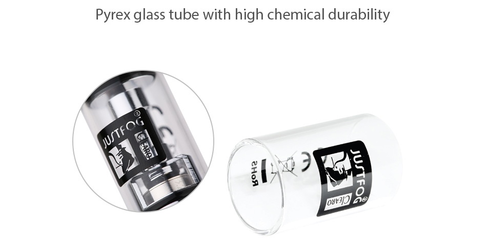 JUSTFOG Q16 Clearomizer 1.9ml Pyrex glass tube with high chemical durability
