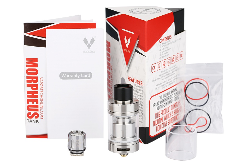 Vaportech Morpheus Subohm Tank 2ml arranty Card omrozzmo3 TANK