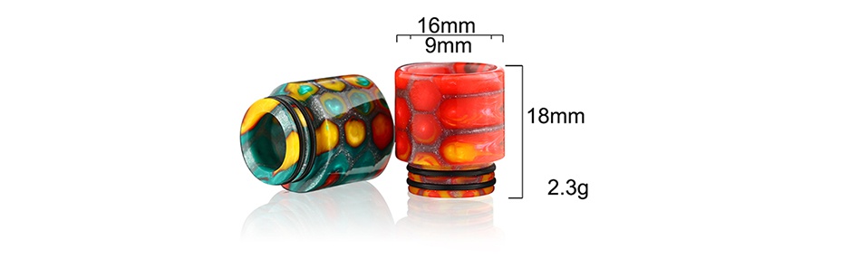 Sailing Snakeskin Pattern Resin 810 Drip Tip SL226 16mm 9mm 18mm 2 3g