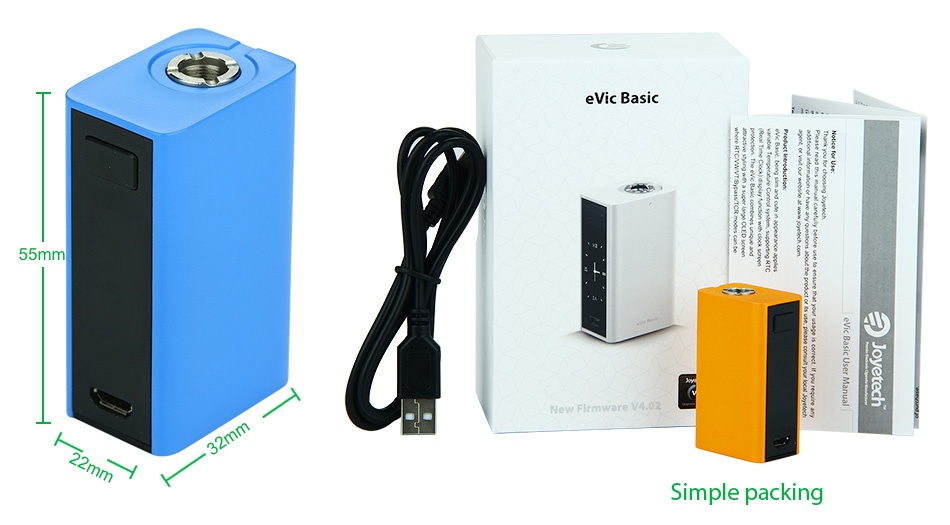 Joyetech eVic Basic TC MOD 1500mAh evic Basic 55mm New Firmware y4 02 Simple packing