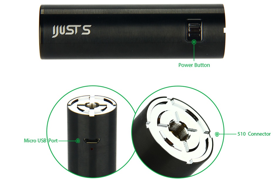Eleaf iJust S Battery 3000mAh USs Power button 510 Connector Micro usB port