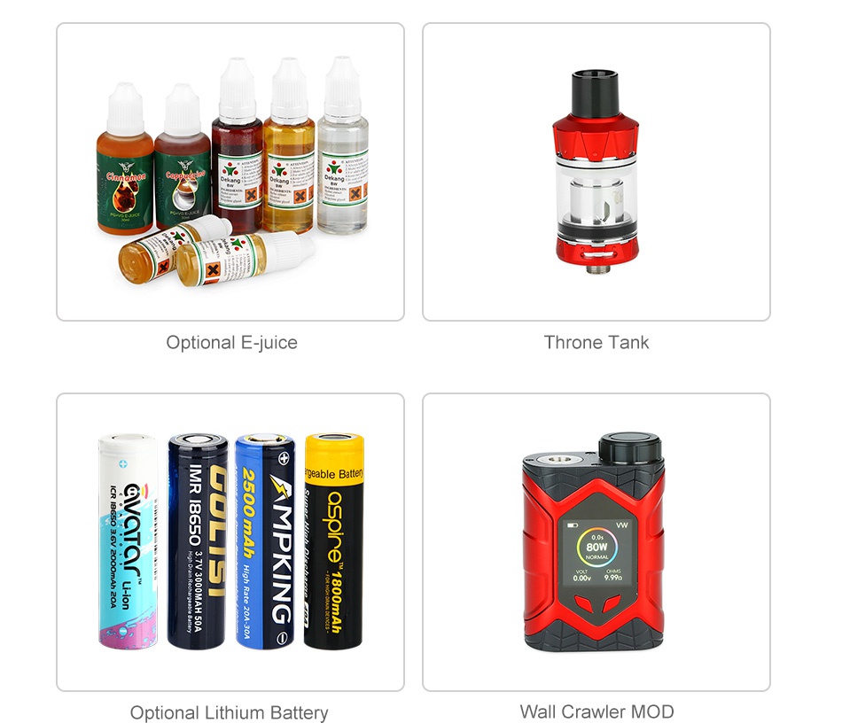 Vaptio Wall Crawler 80W TC Kit with Throne Tank Optional E juice Throne Tank onoi8 z   all Crawler MOD