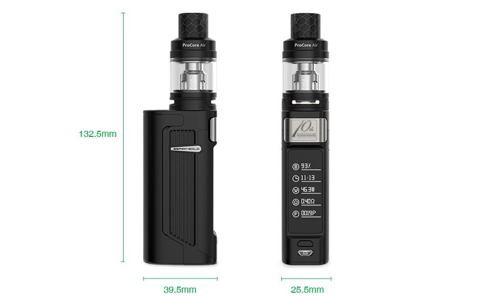 Joyetech ESPION Solo 21700 80W with ProCore Air TC Kit 4000mAh 132 5mm      3 c  39 5mm 25 5mm