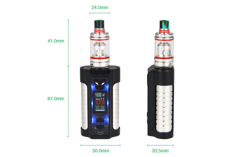 Sigelei MT 220W TC Kit with Revolvr Tank 24 5mm 41 0mr 87 0mr 50 0mm 33 5mm