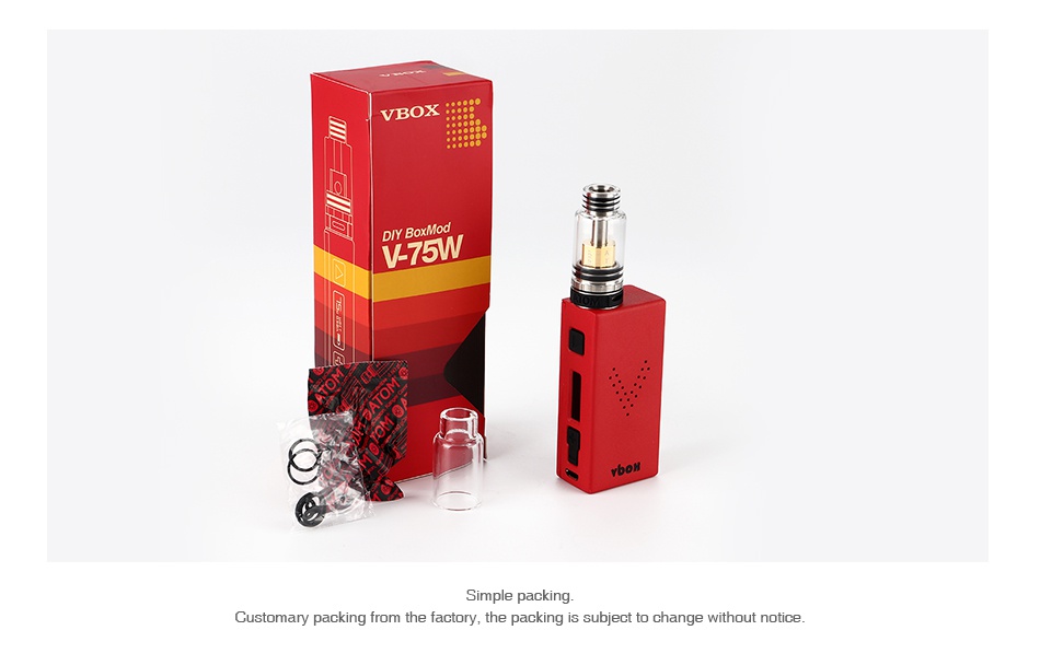 ATOM V-BOX 75W TC Kit with Metropolis Mini VBOX  9 0 v75 Customary actory  the packing is subject to change with