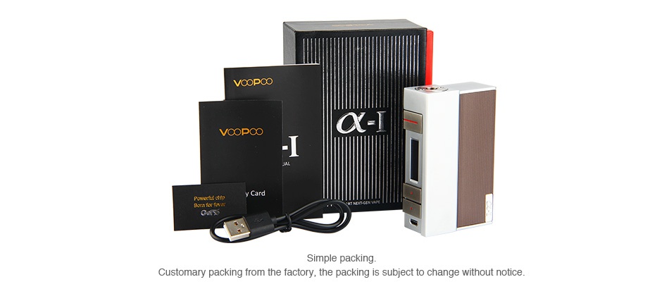 VOOPOO Alpha One 222W TC Box MOD Y Customary packing from the factory  the packing is subject to change without notice