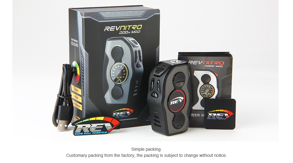 REV Nitro 200W TC Box MOD R V7 REVITS Customary packi factory  the packing is subject to change without notice