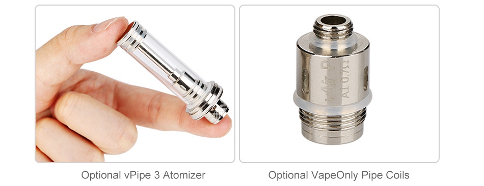 VapeOnly Zen Pipe Body MOD N  Optional pIpe 3 Atomizer Optional VapeOnly Pipe Coils