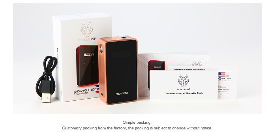 SNOWWOLF 200W C TC Box MOD SNOWWOLF U B  Touch burron