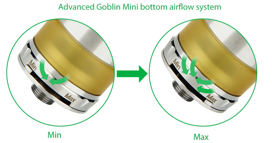 UD Mesmer-DX Tank 2ml SS Advanced Goblin Mini bottom airflow system M ax